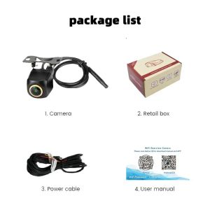 Camera Lùi Không Dây Wifi 170 Độ HD Chống Nước Cho Ô Tô Tương Thích Với Điện Thoại Di Động Android & iOS Bao Gồm Cả iPhone