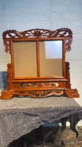 Khung ảnh rồng đôi - Khung ảnh thờ gia tiên gỗ hương 2 ảnh thờ