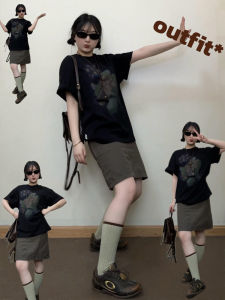 XIANGBAIWEI | Aesthetic Floral Design Loose Short Sleeve T-shirt