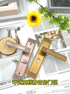 Bedroom door lock set with anti-theft lock cylinder silent door lock handle and hardware lock. with 3 Keys