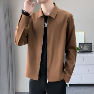 HENGYUANXIANG | Ant wrinkle casual style mens jacket new 2025 spring autumn fashion urban administrative collar zip decoration loose fit nylon