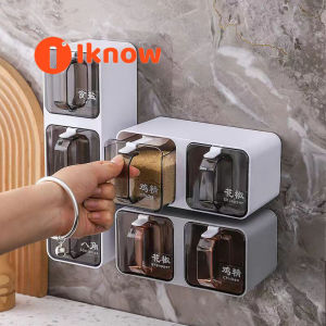I Know Lọ Đựng Gia Vị Hộp Đựng Gia Vị Nhà Bếp Lọ Đựng Gia Vị Dạng Ngăn Kéo Ba Ngăn Gia Dụng Bằng Nhựa Kèm Thìa Lọ Đựng Muối Hộp Đựng Gia Vị Bột Ngọt