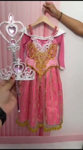 Kostum Dress Princess Aurora Pink
