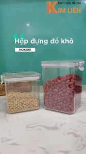 Bộ hộp vuông / tròn trong HOKORI nhựa VIỆT NHẬT cao cấp - Nắp kín khóa gài - Đựng gia vị đồ khô - 6590+6595
