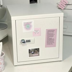 Small Password Lock Storage Cabinet Student Dormitory Desktop Password Box Security Box Home Storage Organizer Metal Material