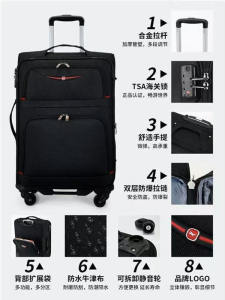 Detachable Oxford Cloth Luggage Bag with Universal Wheels 30 Inch Super Large Password Box for Studen Travel Suitcase
