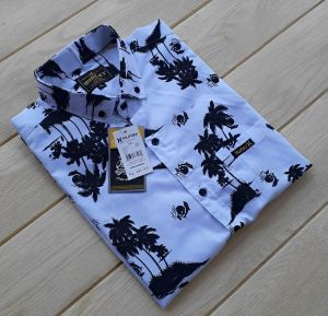 Kemeja Motif Kemeja Surfing M L XL Kemeja santai Lengan pendek