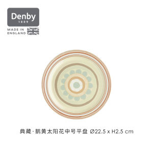 Denby Ceramic Plate European Style Adult round Dinnerware Steak Plate Microwave Oven Safe Dishwasher Safe Plain Edge