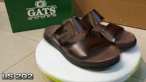 GATS LS 202 Sandal Kulit Lentur Kuat Nyaman Kasual Casual Slip Slop Selop Slide Flat Pria Laki Laki Dewasa