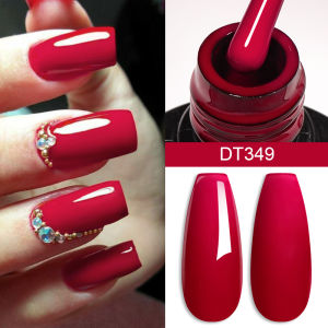 7ml Crystal Red Nail Gel Polish Glitter Hybrid Semi Permanent Nail Art Gel Polish For Nails Salon Manicure DIY Soak Off Varnish