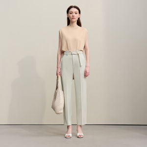 AMII | Elegant Belted Tapered Casual Pants