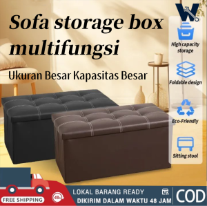 Wingent Big Size sofa box storage serbaguna Storage Stool Foldable Sofa With Storage Box Leather Storage Benches Chair Box Organizer Footrest Seat
