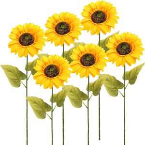 Hoa Hướng Dương Nhân Tạo Cành Hoa Lụa Bó Hoa Trang Trí Đám Cưới Tiệc Vườn Lễ Hội Trang Trí Trong Nhà Bàn Ăn Bình Hoa Cửa Sổ Cửa Ra Vào.