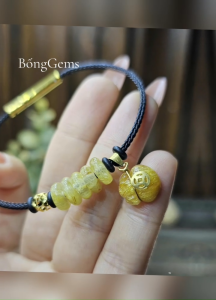 vòng tay nữ đồng điếu đá thạch anh tóc vàng vip mix túi tiền thạch anh tóc vàng bọc vàng tây vòng tay đá phong thủy hợp mệnh thổ mệnh kim trang sức thiết kế đủ hóa đơn thẻ bảo hành