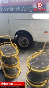 [ Freeship HCM] KỆ TRANG TRÍ PHÒNG BẾP SANG TRỌNG CÓ BÁNH XE CAO CẤP OHAHA - KTT022