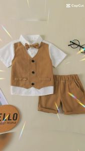 Set gile cho bé trai bộ quần áo bé trai set đồ sành điệu cho bé trai từ 8 - 32kg - Đồ bộ gile chất kaki mềm mịn phù hợp với da bé - Mẫu T16