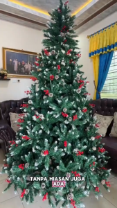 BEIGE Pohon Natal 2.9M [900 LED] SUPER BESAR - Pohon Cemara Artificial Full Lighting Siap Pakair