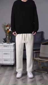 celana panjang joger pria celana panjang santai  celana lebar pria celana longgar celana panjang polos pria celana training pria panjang Kain anti kerut Ikat pinggang elastis drawsting wide leg pants korean style celana korea pria