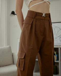 Twotwice - Fasten The Belt Pants - กางเกงขายาวมีเข็มขัดอะไหล่เงิน[ ผ้านำเข้าจากญี่ปุ่น