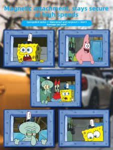 Creative SpongeBob Magnetic Window Decorative Stickers Fun Cartoon Funny Magnetic Attraction Fridge Magnets Car Interior Accessories