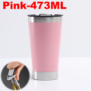473ml Cold Beer Cups With Bottle Opener Lid Stainless Steel Thermos Water Coffee Mugs For Tea Thermal Tumblers Drinkware