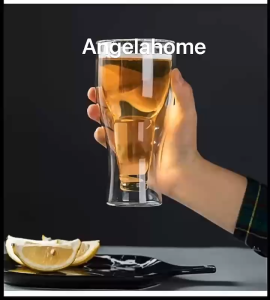 【SG Stock】🔥 350ML High Borosilicate Glass | Creative Double-Layer Flip Glass | Beer Wine Multi-Use Glass