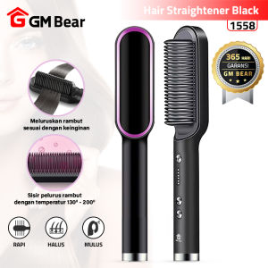 GM Bear Catokan Sisir Pelurus Rambut Elektrik P0291 - Hair Straightener Curler 2 in 1 (1558 / 1608)