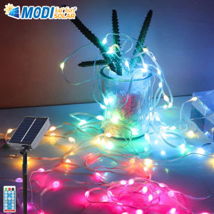 MODI ไฟประดับโซล่าเซลล์ 10M 20M ไฟตกแต่ง แสงทองเหลือง แสงเหลือง แสงRGYB กันน้ำIP65 ตกเเต่งสวน งานเเต่ง คริสมาส ปีใหม่ ไฟตกแต่งสวนและกลางแจ้ง