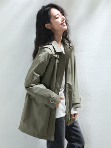 Miccbeirn | Fashionable Short Coat Jacket Casual Workwear Style Hooded Top Small Size Medium Length For Young Women Polyester Material