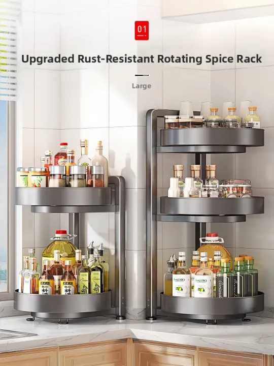 Zhifan | Rotating Multi-functional 2 Layer Spice Rack | Lazada PH