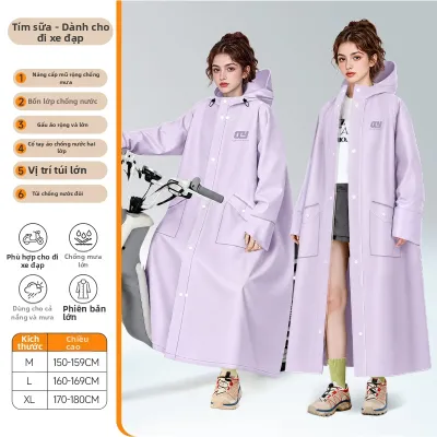 WEICHENGNEI | Áo Mưa Mặc Một Người Dài Toàn Thân Có Dây Kéo Và Nút Chống Thấm Nước Toàn Diện Nhiều Màu Cho Nam Nữ