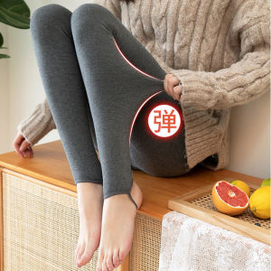 กางเกงโยคะผ้าฝ้ายบุขนแกะหนา กางเกงขายาวทรงหลวมเอวสูง ทรงลำลอง ฤดูใบไม้ร่วง/ฤดูหนาว ความยาวปกติ