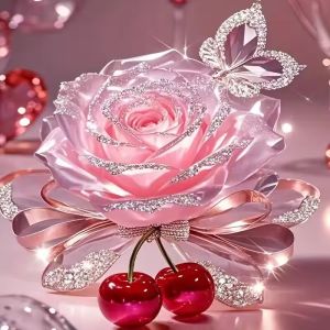 Bộ Dụng Cụ Khảm Kim Cương Toàn Phần HUACAN Hoa Hồng Hoa Anh Đào Trang Trí Nhà Bếp Nghệ Thuật Hoa Độc Đáo Quà Tặng Tự Làm Thủ Công Hình Vuông Tròn Bằng Nhựa