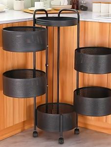 🌝House Charm🌈 ชั้นวางเหล็ก ที่เก็บของ ชั้นเก็บของ ชั้นวางพร้อมล้อเลื่อน ชั้นวางของ ครัว ชั้นวางของในครัว ชั้นวางเครื่องปรุง ได้360องศา ❣❣