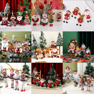 4Pcs Santa Claus Elk Snowman gấu búp bê Mặt Dây Chuyền trang trí Giáng sinh Cây giáng sinh đồ trang trí treo quà tặng ngày lễ