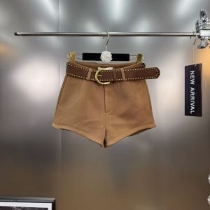 High Waist A-Line Woolen Tight Pants Short Boot Wide Leg Shorts Casual Comfortable High Waist Super Short Trendy Womens Fashion