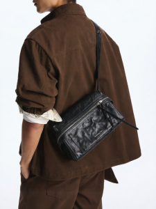 Cheese Roll Document Small Leather Bag