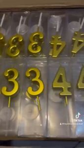 Lilin Aneka Angka Chrome Gold Premium Kecil