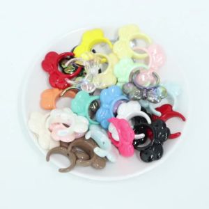 6pcs Acrylic Bow Tie Plastic Beads Cute Pendant Bracelet Earring Accessories Supplies for Jewelry Making Material DIY Handmade