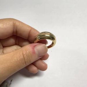Huitan Curve Design Women Ring Gold Color Wedding Engagement Luxury Accessories Inlaid Shining CZ Fashion Party Jewelry Gift