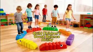 6PCS Anti-slip Wavy Pattern Balance Training Beam Indoor & Outdoor Kids Gymnastics Fitness Toy Balance Coordination Strength