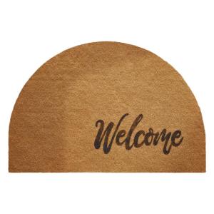 Half Round Coconut Look Yellow Luxury Door Mat