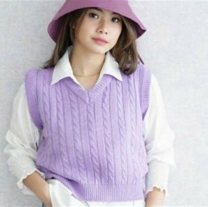 Vest Cable Rajut: Rompi Wanita Desain Korea & Fashion Kekinian