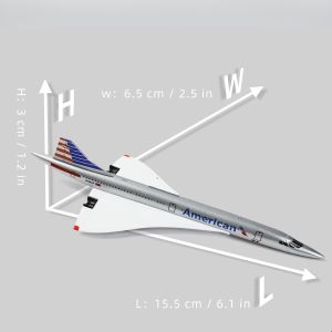 1/400 Scale Concorde Diecast Metal Airplane Model Kit with Stand (15.5cm L) Mini Airplane Creative Decorations or Toy Gift