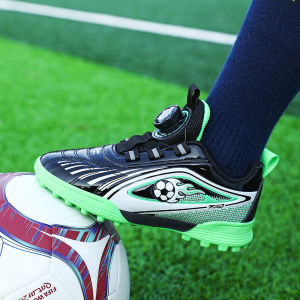 Childrens Football Shoes New Rotation Buckle Artificial Grassland Running Shoes Professional Training Shoes for Students Campus Sports