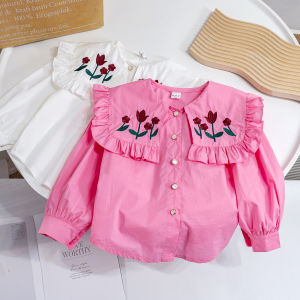 Versatile All-Match Childrens Blouse Collar Shirt