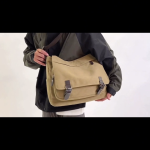 Ready Stock!! LEEFO Retro Vintage Fashion 100% Thick Canvas Bag Men Sling Bag Shoulder Bag Cotton Bag