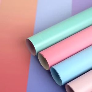 Isi 20 LEMBAR Kertas Buket Bunga Gradasi Rainbow Waterproof Flower Wrapping Cellophane Gradient Matte Double Border KB034