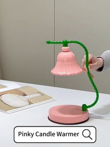 [Ready Stock] [Pinky] Scented Candle Warmer Lamp Electric Candle Burner Heater Battery Melting Wax  2/3 Wick Candle Cute Cheap Fragrance Malaysia 3 Pin Plug Dimmable Adjustable Brightness LED Light Night Sleep Bedroom Bedside Table Desk Decoration Gift