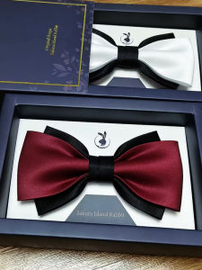 Wedding Tuxedo Mens Bow Tie Formal Wear Groomsmen White Red Butterfly Knot High-End Feeling Shirt Dress Code Korean Style